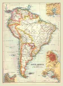 Güney Amerika Haritası, 1902. by Unbekannt