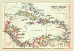 Batı Hint Adaları ve Orta Amerika Haritası, 1902. by Unbekannt