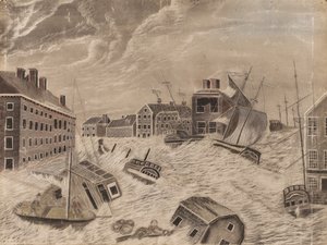 Pazar Meydanı, Providence, Rhode Island, Büyük Eylül Fırtınası Sırasında, 1815, 1815. by Unbekannt
