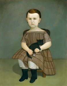 Martha Bartlett, Kitten ile, ca. 1860. by Unbekannt