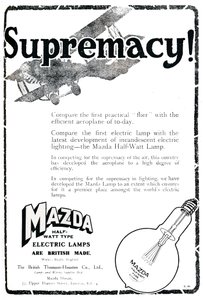 Mazda Yarım Watt Tip Elektrik Lambaları İlanı, 1919 by Unbekannt
