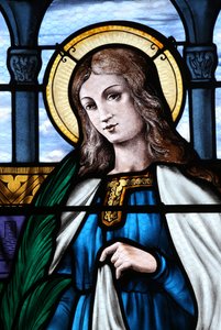 Mezilles kilisesi. Vitray pencere. Saint Eliane. Fransa by Unbekannt