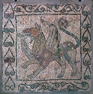 San Giovanni Evangelista kilisesinde bir grifon mozaiği, 13. yüzyıl by Unbekannt