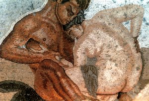 Bir satir ve peri mozaiği, Faun Evi, Pompeii, İtalya by Unbekannt