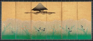 Fuji Dağı ve ay, yaklaşık 1760 by Unbekannt