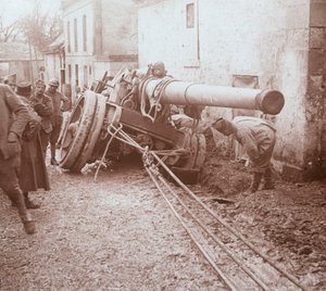 Ağır topçu hareket ediyor, Genicourt, kuzey Fransa, c1914-c1918 by Unbekannt