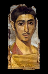 Ahşap panel üzerine akostik mumya portresi: genç adam, belki bir asker, 193 - 235 by Unbekannt