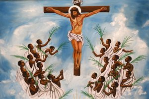 Namugongo Katolik şehitlerin tapınağı, Kampala. Kilise freski, 20160217, Kampala, Uganda by Unbekannt