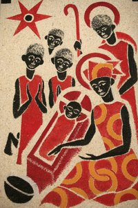 Doğuş Keur Moussa manastır kilise fresk Dom Georges Saget Keur Moussa Senegal tarafından 1963 yılında tasarlanmış ve boyanmıştır. by Unbekannt