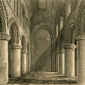 Steyning Kilisesi nef, 1835. by Unbekannt