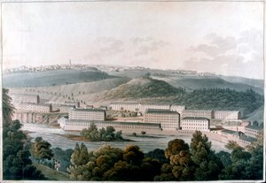 New Lanark Mills, İskoçya, c1815 by Unbekannt