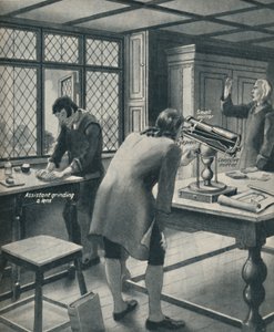 Newton Yeni Bir Teleskop İcat Eder, c1934 by Unbekannt