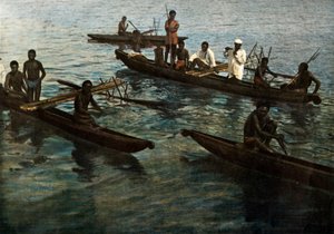 Yeni Gine. Papua kanoları, Papua Yeni Gine. Papua Kanoları, 1900. by Unbekannt