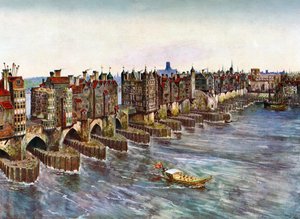 Eski Londra Köprüsü, yaklaşık 1630, c1900-1920 by Unbekannt