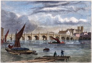 1754 yılında Eski Westminster Köprüsü, 19. yüzyıl by Unbekannt