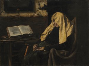 Uyuyan Yaşlı Kadın, 19. yüzyılın ortaları. by Unbekannt