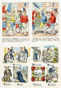 Sayfa 7 - çocuk oyunları: askeri tatbikat, Saldırıda - Alfabe - Çocuk eğlencesi - Epinal görüntüler, popüler diziler, 1890 civarında by Unbekannt
