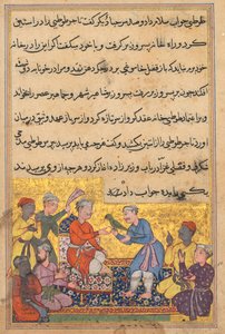 Bir Papağan Masallarından Sayfa Tuti-nama: Onuncu gece: Tüccarların sihirli papağanı, c. 1560. by Unbekannt