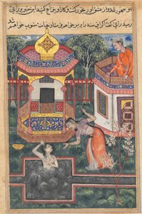 Bir Papağan Masallarından Sayfa Tuti-nama: Otuz beşinci gece: Babil kralının oğlu, c. 156 by Unbekannt