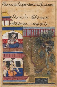 Bir Papağan Masallarından Sayfa Tuti-nama: Otuz dokuzuncu gece: Rum kraliçesi..., c. 1560. by Unbekannt