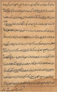 Bir Papağan Tuti-nama Masallarından sayfa: metin sayfası, c. 1560. by Unbekannt