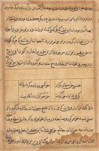 Bir Papağan Tuti-nama Masallarından sayfa: metin sayfası, c. 1560. by Unbekannt