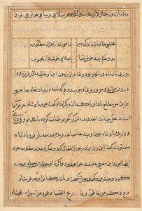 Bir Papağan Tuti-nama Masallarından sayfa: metin sayfası, c. 1560. by Unbekannt