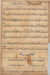 Bir Papağan Tuti-nama Masallarından sayfa: metin sayfası, c. 1560. by Unbekannt