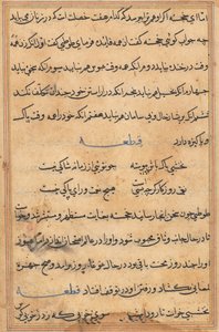 Bir Papağan Tuti-nama Masallarından sayfa: metin sayfası, c. 1560. by Unbekannt