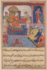 Bir Papağan Tuti-nama Masallarından sayfa: metin sayfası, c. 1560. by Unbekannt