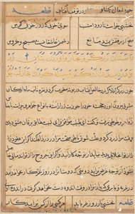 Bir Papağan Tuti-nama Masallarından sayfa: metin sayfası, c. 1560. by Unbekannt