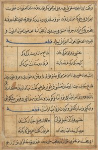 Bir Papağan Tuti-nama Masallarından sayfa: metin sayfası, c. 1560. by Unbekannt