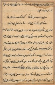 Bir Papağan Tuti-nama Masallarından sayfa: metin sayfası, c. 1560. by Unbekannt