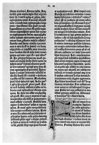 Gutenberg İncilinden bir sayfa, c1455 1956 by Unbekannt