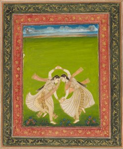 Phugadi oynayan bir çift kız, 18. yüzyıl by Unbekannt