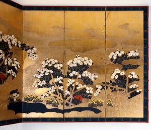 Altın arka planlı 6 panelli ekran çifti, Edo dönemi, Japonca, 1600-1867 by Unbekannt