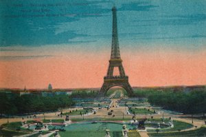 Jardins du Trocadéro ve Eyfel Kulesi Panoraması, Paris, c1920 by Unbekannt
