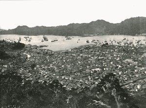 Şehrin panoramik manzarası, Nagasaki, Japonya, 1895. by Unbekannt