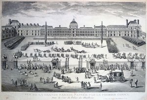 Büyük Geçit Töreni sırasında Birliklerin Geçit Töreni, Tuileries Sarayı, 19. yüzyıl by Unbekannt