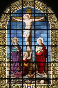 Paris, Fransa Saint Roch kilisesi vitray: İsa çarmıhta, Paris, Fransa by Unbekannt
