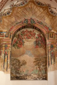 Bölge kilisesi (Iglesia de San Agustín). İç mekan. Bir şapel. Duvar boyamaları. Zurbaran Okulu. Bir şapel. Barok. 17. yüzyıl. by Unbekannt