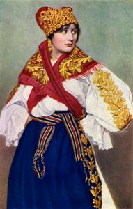 Ulusal giysili köylü kadın, Çekoslovakya, 1922 by Unbekannt