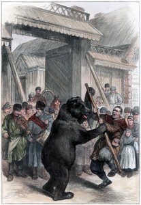 Bir Rus köyünde ayı gösterisi, 1877 by Unbekannt