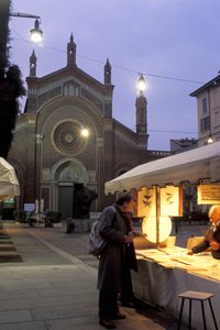 Piazza del Carmine gece, Milano, Lombardiya, İtalya by Unbekannt