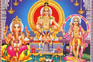 Hindu Tanrılarının Resmi Ganesh, Ayyappa & Subramania Hindistan by Unbekannt