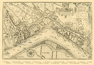 Westminster Planı. Nordens Anketinden, Queen Elizabeths Reign, 1593, 1881