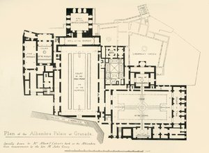 Granada'daki Alhambra Sarayı'nın planı, 19. yüzyıl, 1907. by Unbekannt
