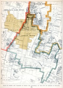Londra Şehri Lonca Salonunun Bulunduğu Koğuşların ve Mahallelerin Planı, 1886 by Unbekannt