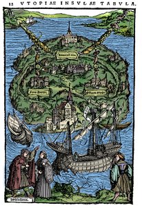 Ütopya adasının planı, 1518 by Unbekannt