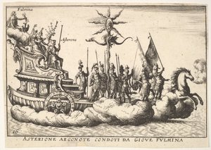 Levha 16: Genç bir yıldırım figürü tarafından yönetilen Argonaut Asterion Asterione argonote con..., 1664. by Unbekannt